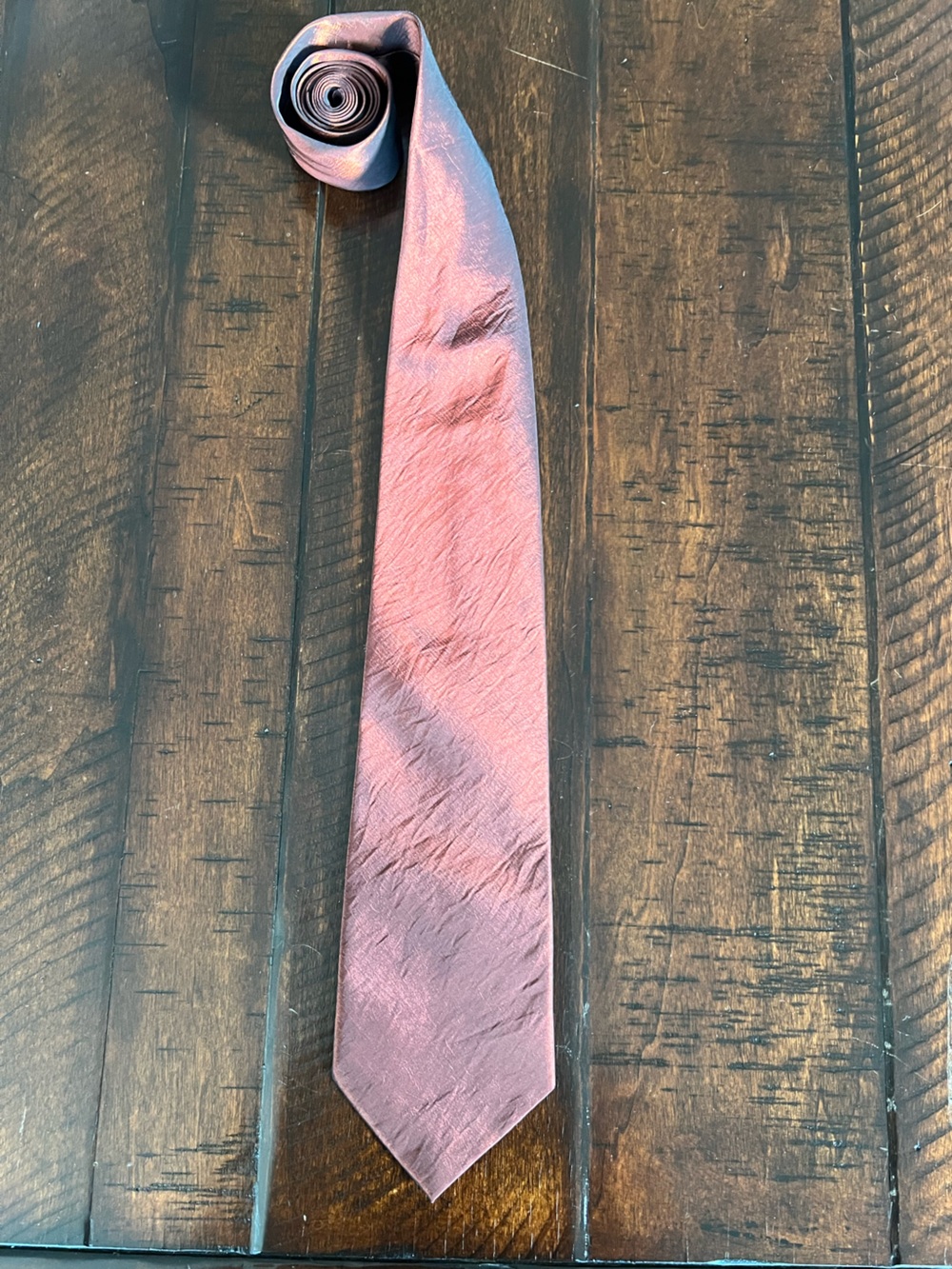 Thailand Handmade Silk Tie Abstract Rust Brown Shimmer Necktie